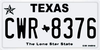 TX license plate CWR8376