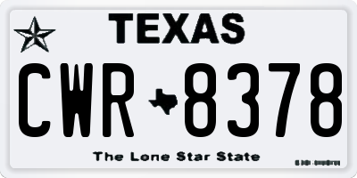 TX license plate CWR8378
