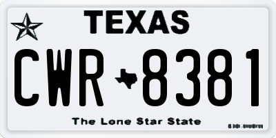 TX license plate CWR8381