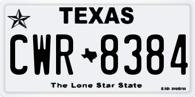 TX license plate CWR8384