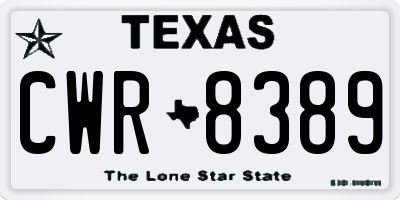 TX license plate CWR8389