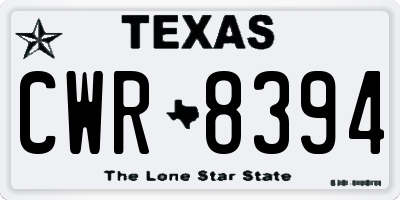 TX license plate CWR8394