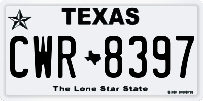 TX license plate CWR8397