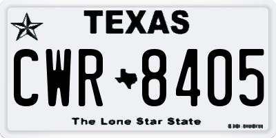 TX license plate CWR8405
