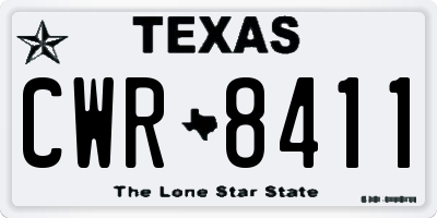 TX license plate CWR8411