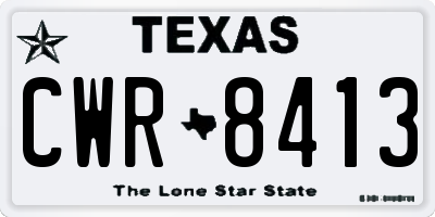 TX license plate CWR8413