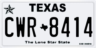 TX license plate CWR8414