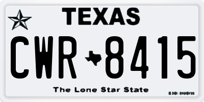 TX license plate CWR8415