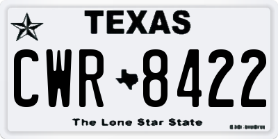 TX license plate CWR8422