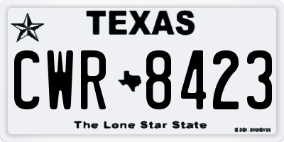 TX license plate CWR8423