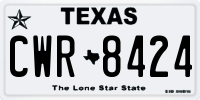TX license plate CWR8424