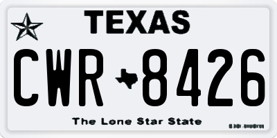 TX license plate CWR8426