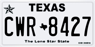 TX license plate CWR8427