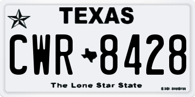 TX license plate CWR8428