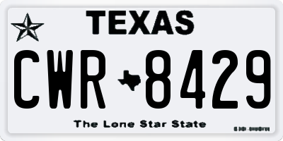 TX license plate CWR8429