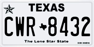 TX license plate CWR8432