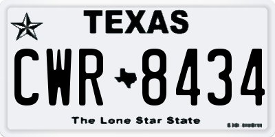TX license plate CWR8434