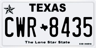 TX license plate CWR8435