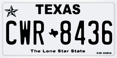 TX license plate CWR8436