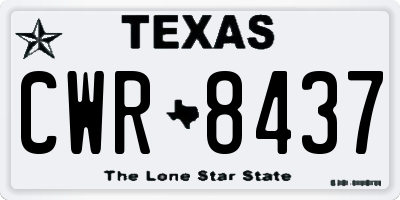 TX license plate CWR8437