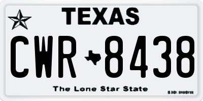 TX license plate CWR8438
