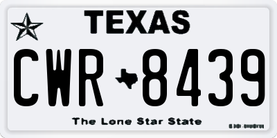 TX license plate CWR8439