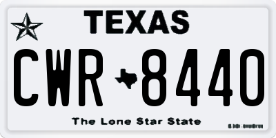 TX license plate CWR8440