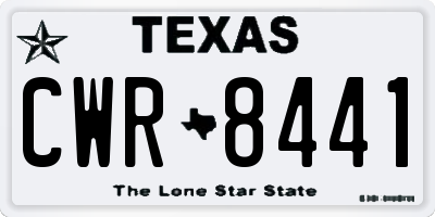 TX license plate CWR8441