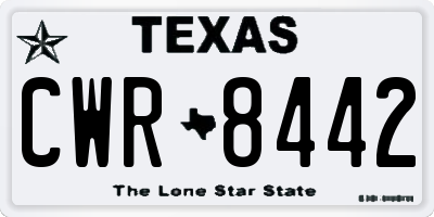 TX license plate CWR8442
