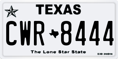 TX license plate CWR8444