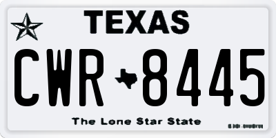 TX license plate CWR8445