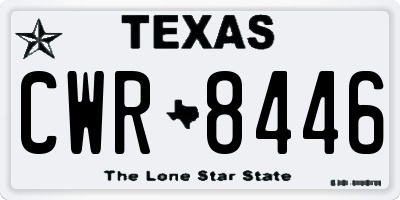 TX license plate CWR8446