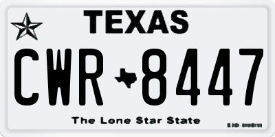 TX license plate CWR8447