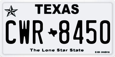 TX license plate CWR8450