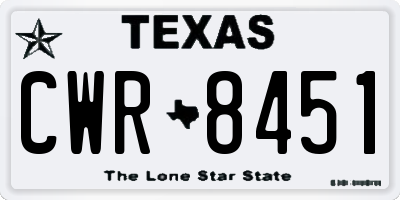 TX license plate CWR8451