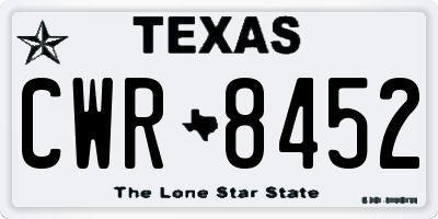 TX license plate CWR8452
