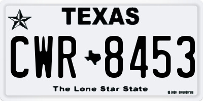 TX license plate CWR8453