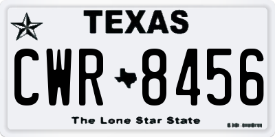 TX license plate CWR8456