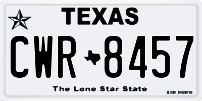 TX license plate CWR8457