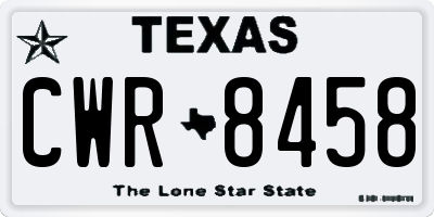 TX license plate CWR8458