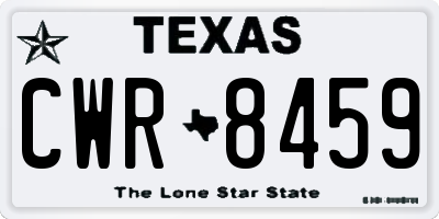 TX license plate CWR8459