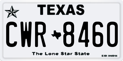 TX license plate CWR8460