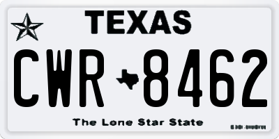 TX license plate CWR8462