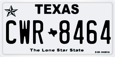 TX license plate CWR8464