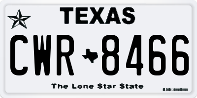 TX license plate CWR8466