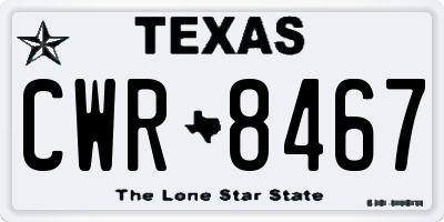 TX license plate CWR8467