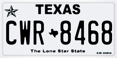 TX license plate CWR8468