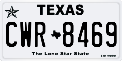 TX license plate CWR8469