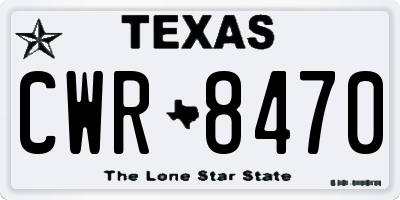 TX license plate CWR8470