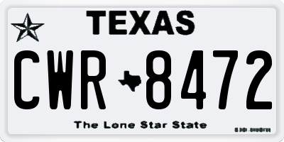 TX license plate CWR8472